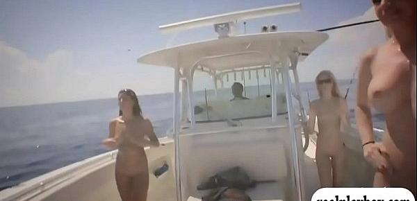  Babes snowboarding and deep sea fishing while all naked